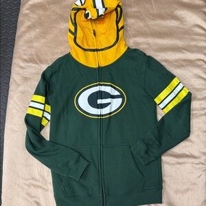 NFL Green and Yellow Kids Zip-Up Hoodie